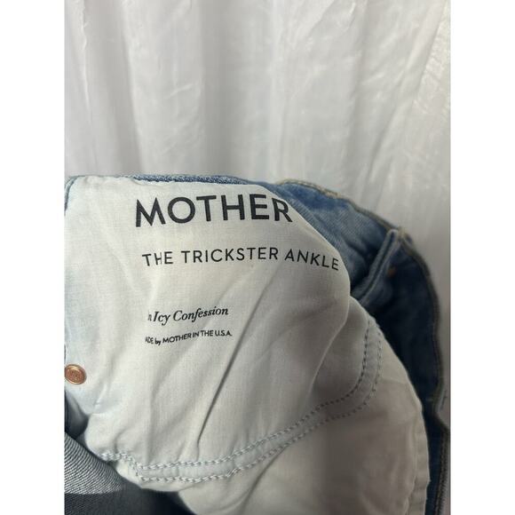MOTHER SUPERIOR The Trickster Ankle Jeans An Icy Confusion 26 Distressed Blue - Picture 14 of 14